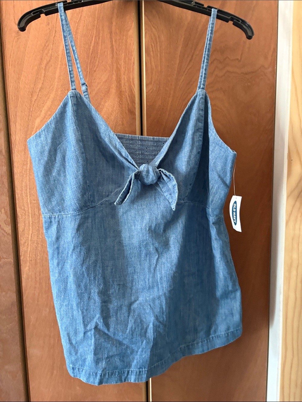 Old Navy Light Blue Chambray Tie-Front Camisole